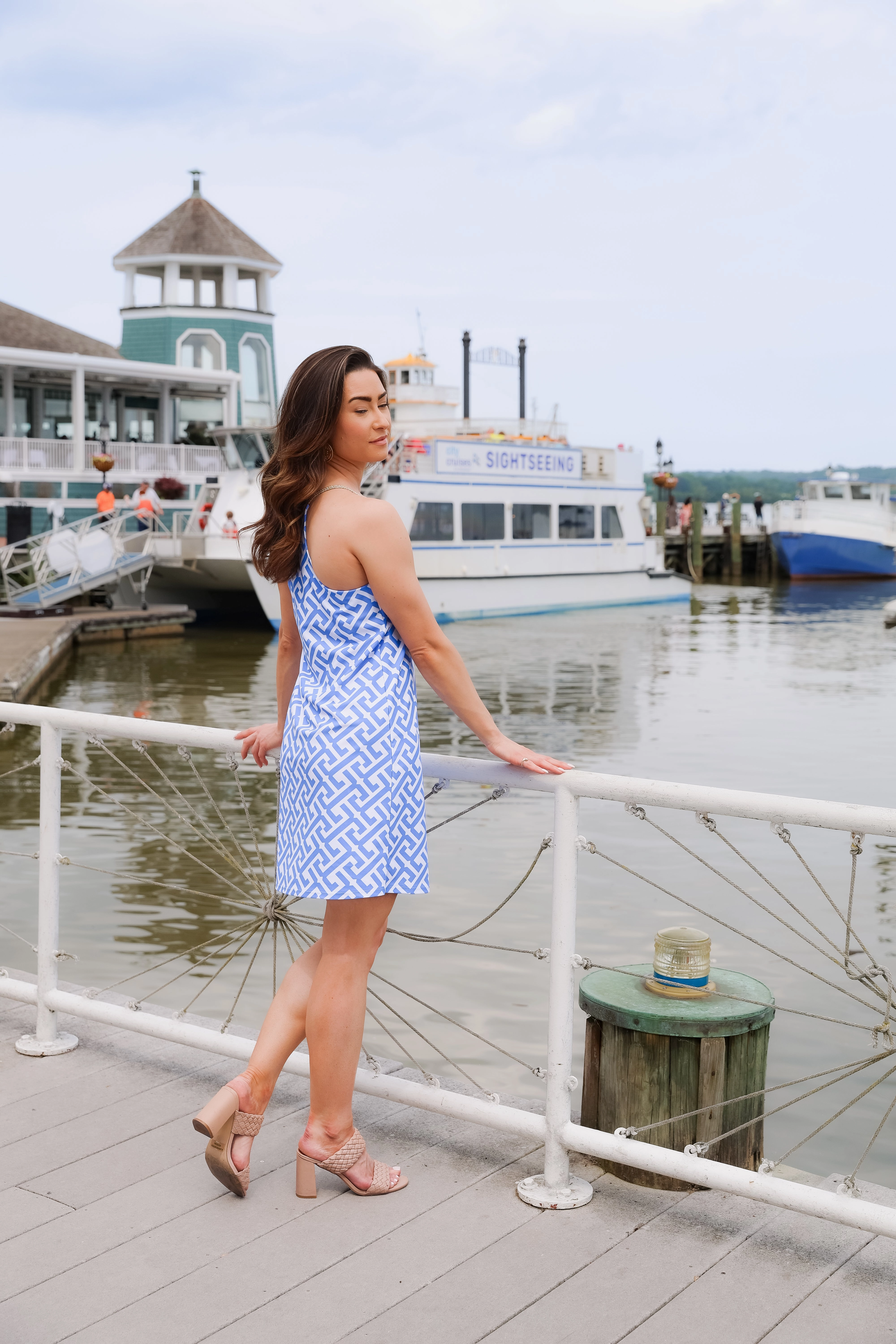 Jude Connally Bailey Dress - Grand JC Key Cornflower