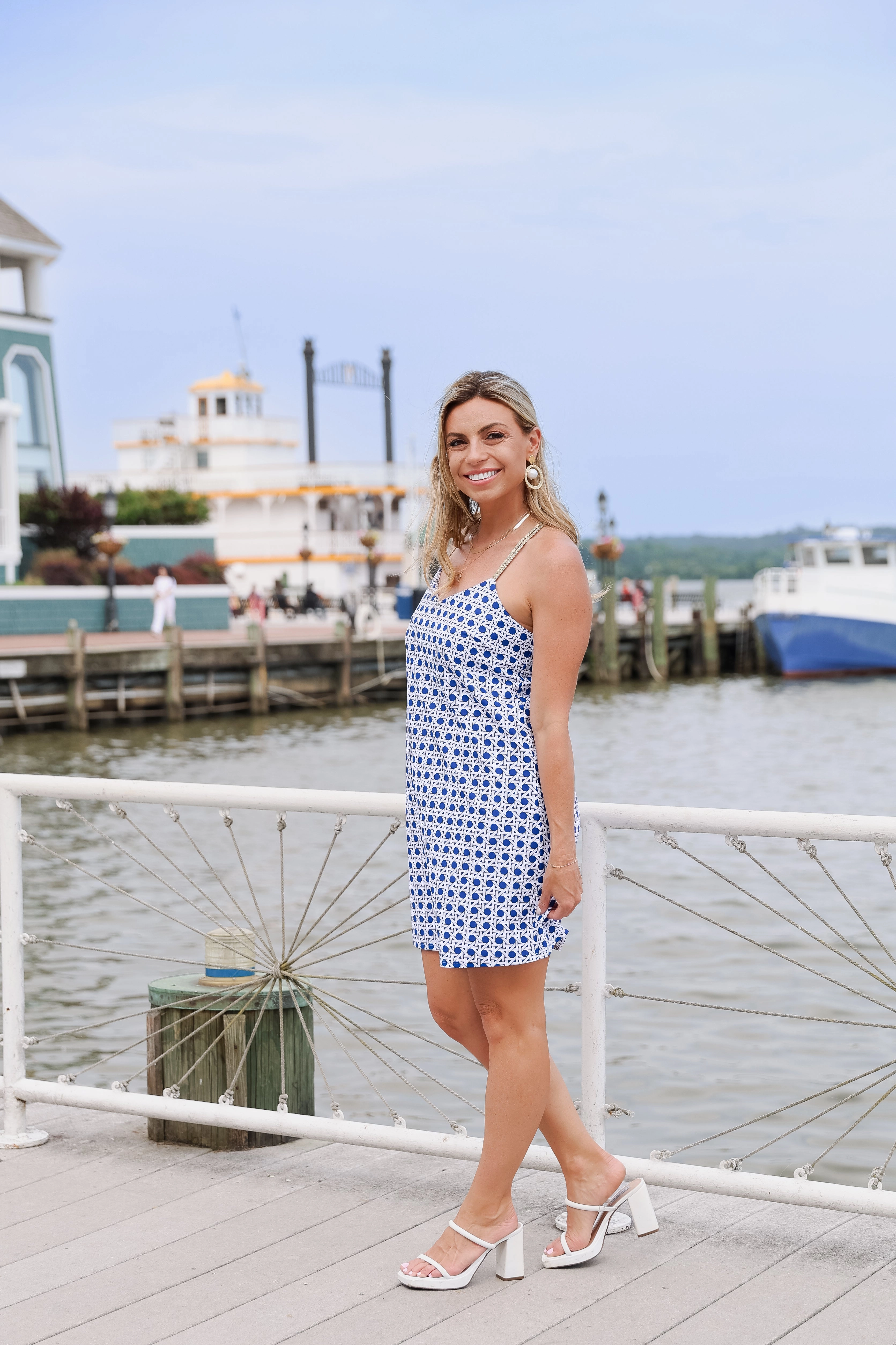 Jude Connally Bailey Dress - Petite Rattan Cobalt