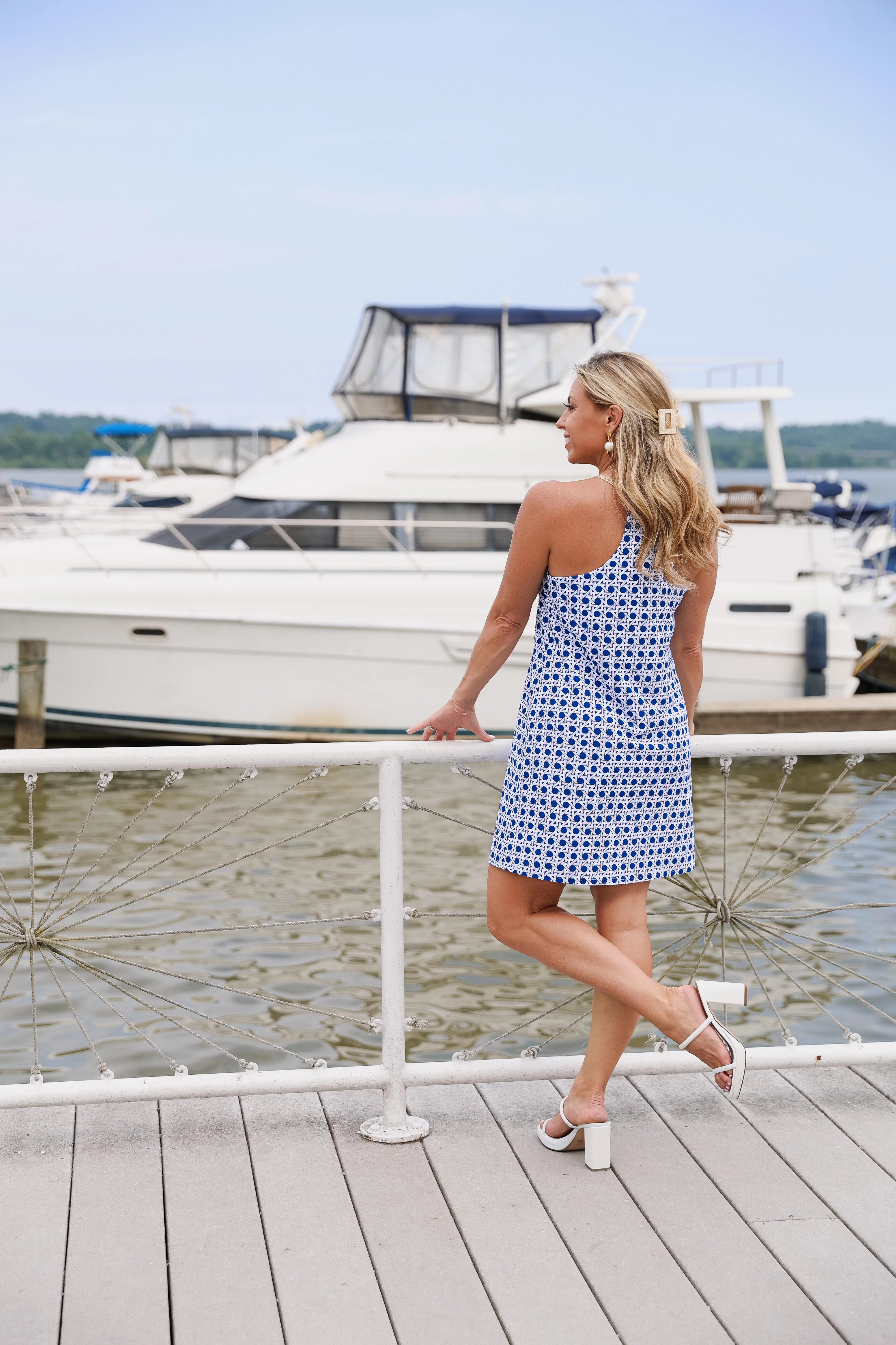 Jude Connally Bailey Dress - Petite Rattan Cobalt