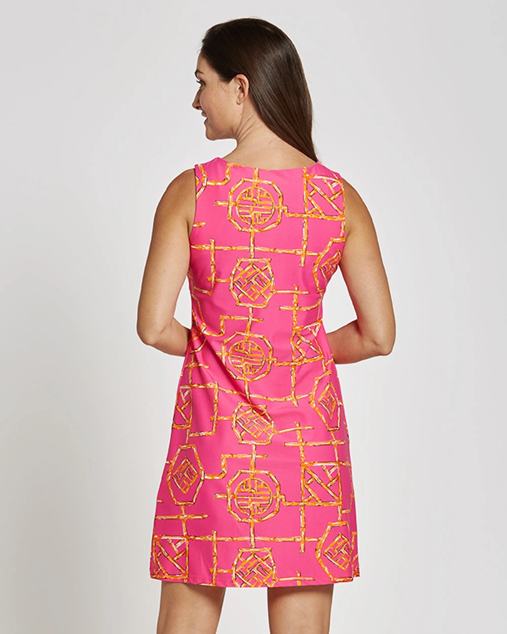 Jude Connally Beth Dress - Bamboo Lattice Pink/Apricot