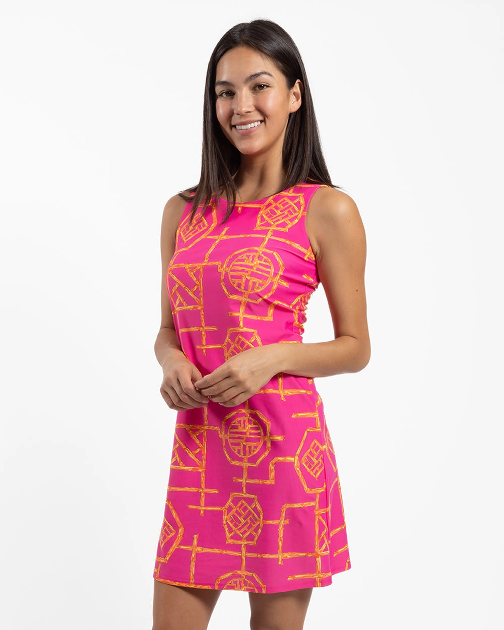 Jude Connally Beth Dress - Bamboo Lattice Spring Pink