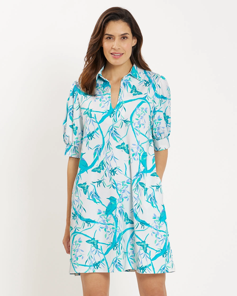 Jude Connally Emerson Dress - Birds And Butterflies White