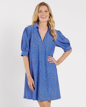 Jude Connally Emerson Dress - Garden Lattice French Blue summer dresses best deals