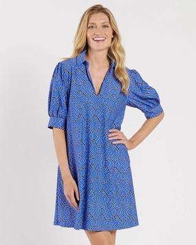 Jude Connally Emerson Dress - Garden Lattice French Blue maxi dresses clearance