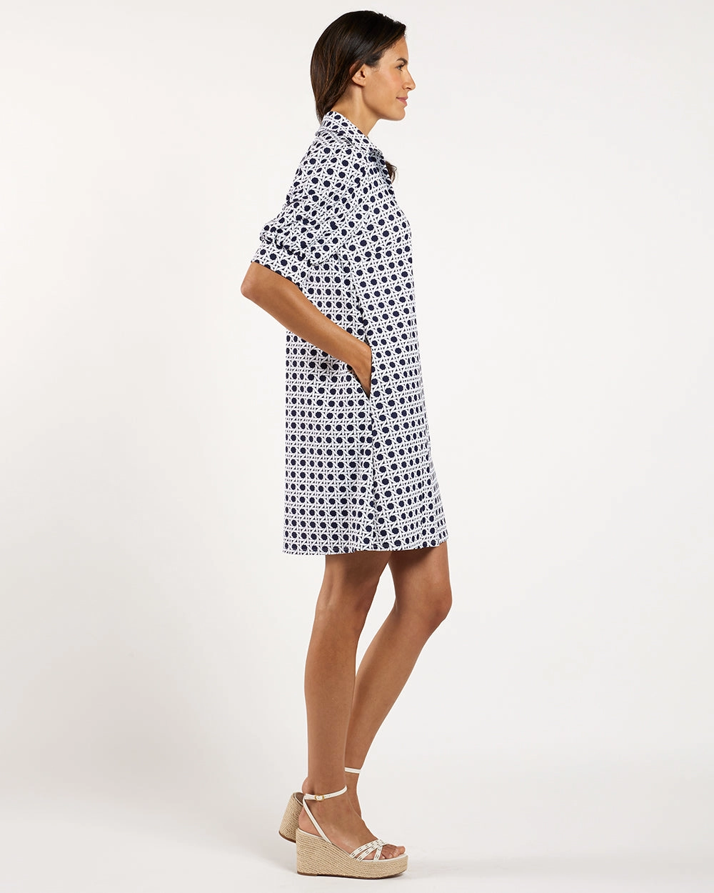 Jude Connally Emerson Dress - Petite Rattan Navy