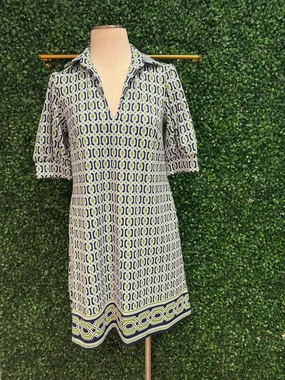 Jude Connally Emerson Dress - Terrace Geo Border Navy maxi dresses clearance