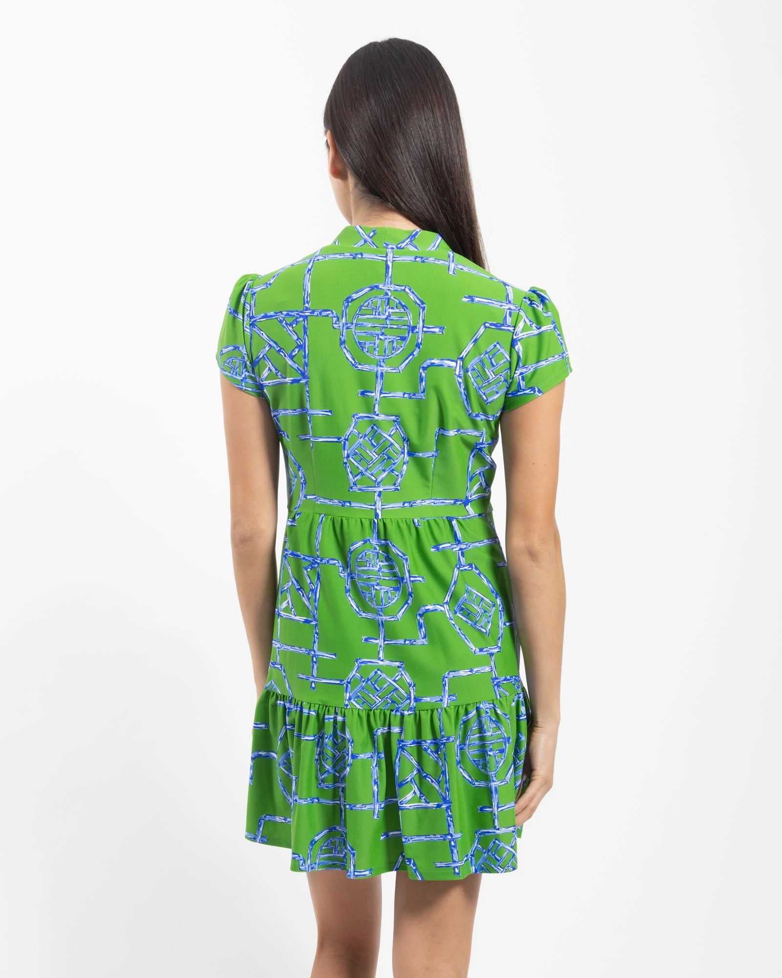Jude Connally Ginger Dress - Bamboo Lattice Grass Green