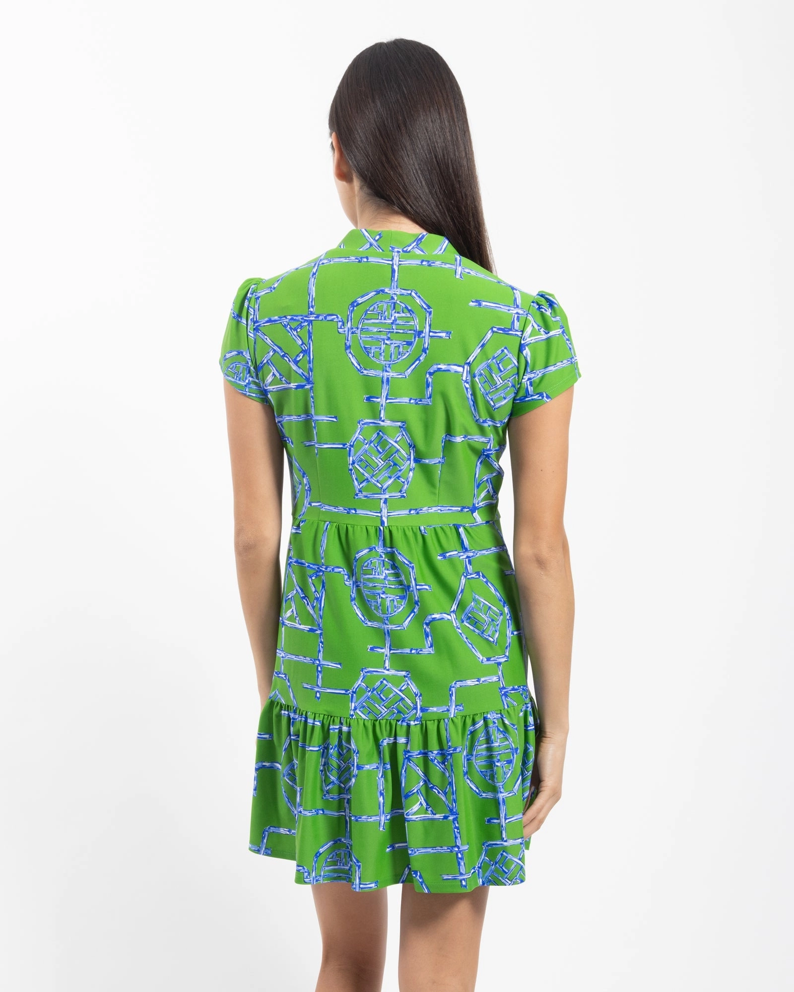Jude Connally Ginger Dress - Bamboo Lattice Grass Green