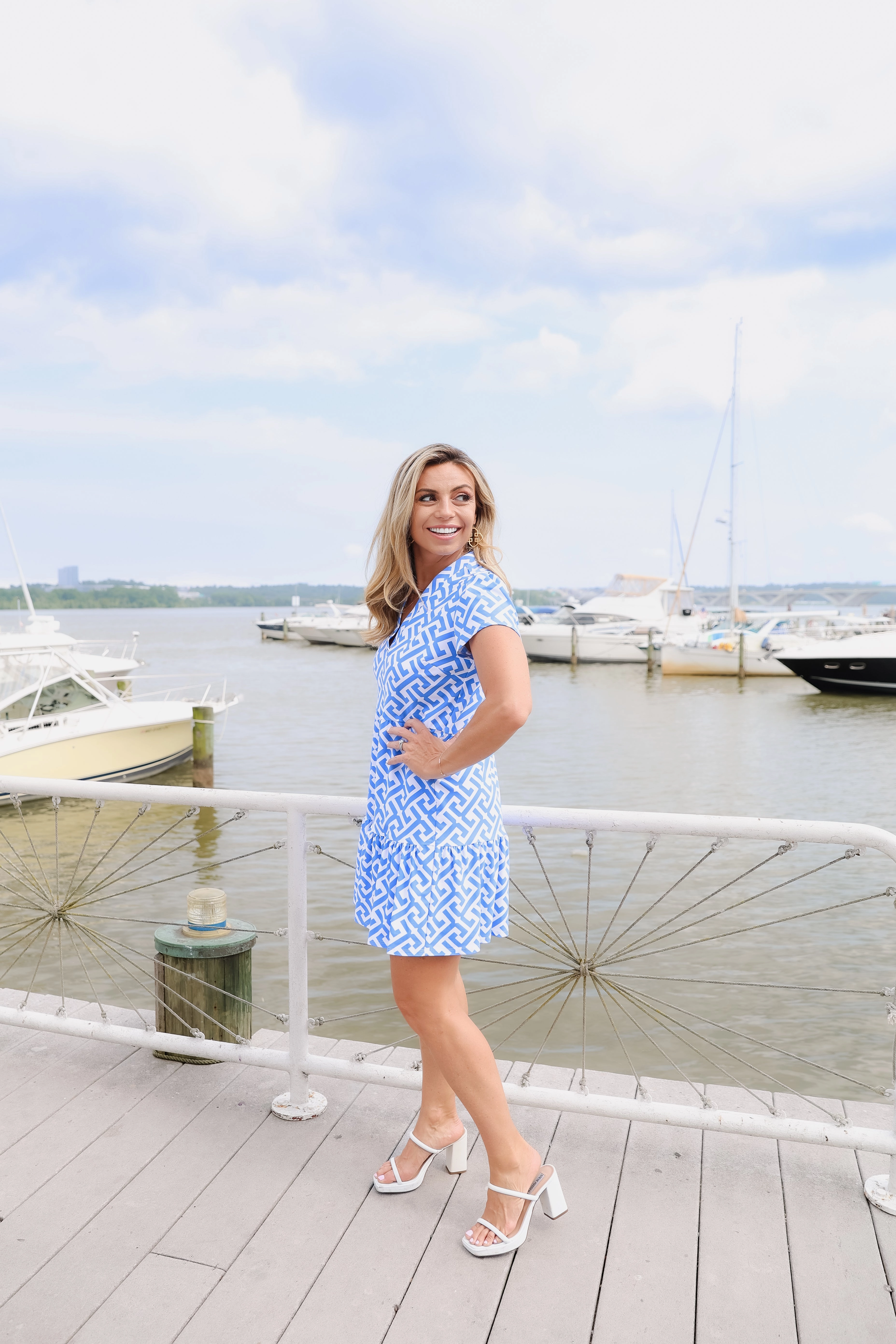 Jude Connally Ginger Dress - Grand JC Key Cornflower