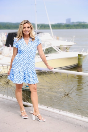 Jude Connally Ginger Dress - Grand JC Key Cornflower maxi dresses clearance