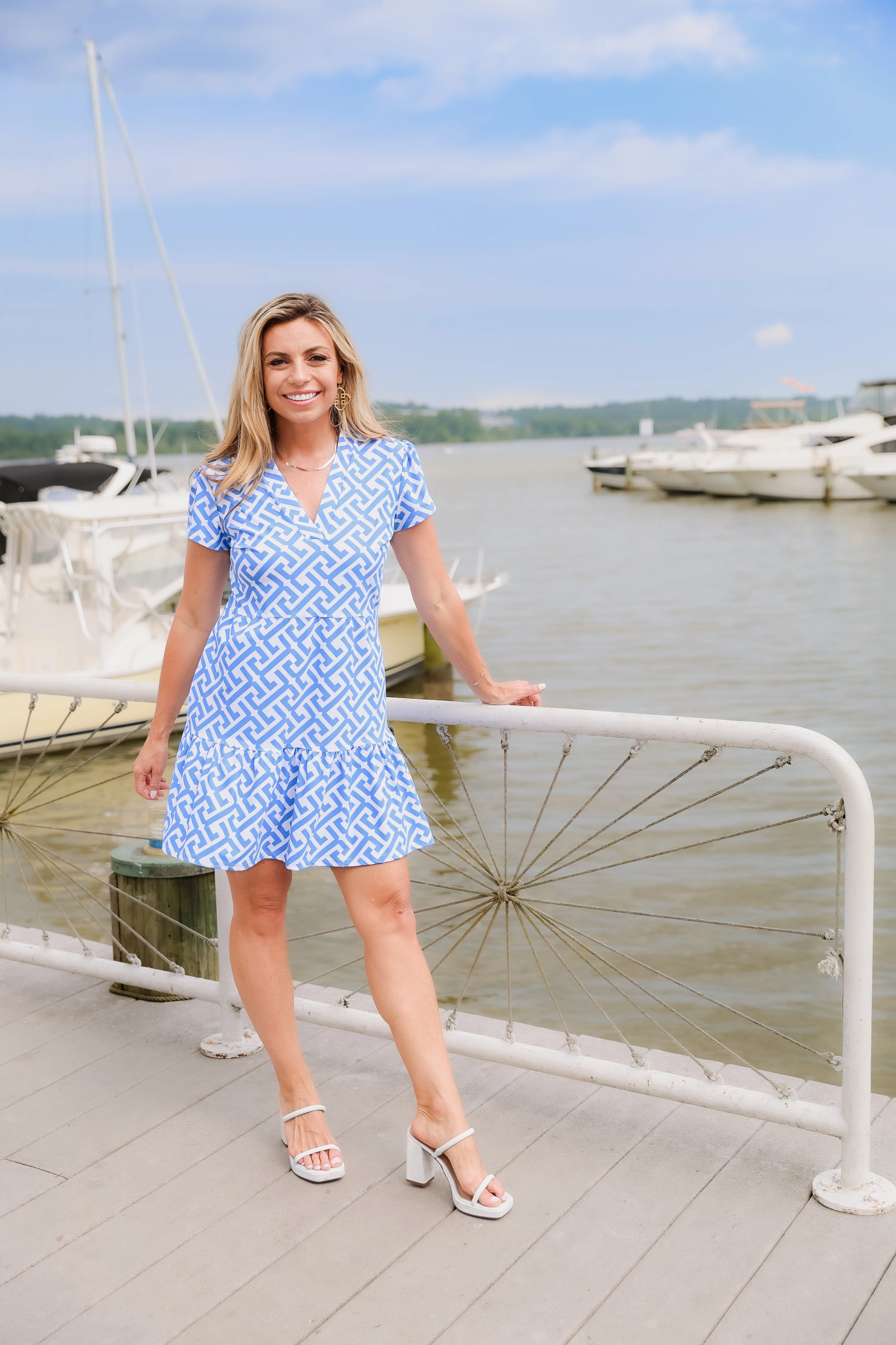 Jude Connally Ginger Dress - Grand JC Key Cornflower