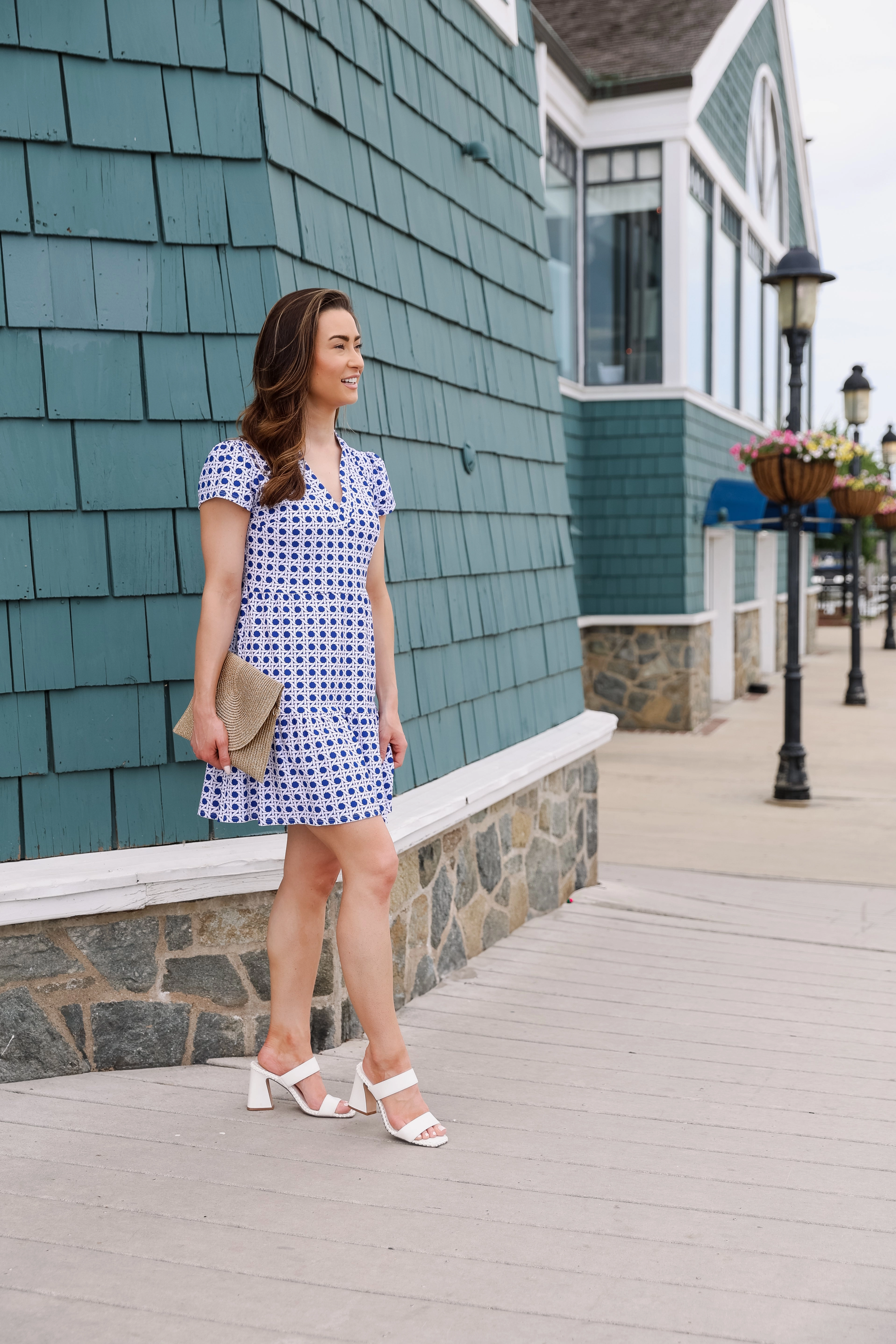 Jude Connally Ginger Dress - Petite Rattan Cobalt