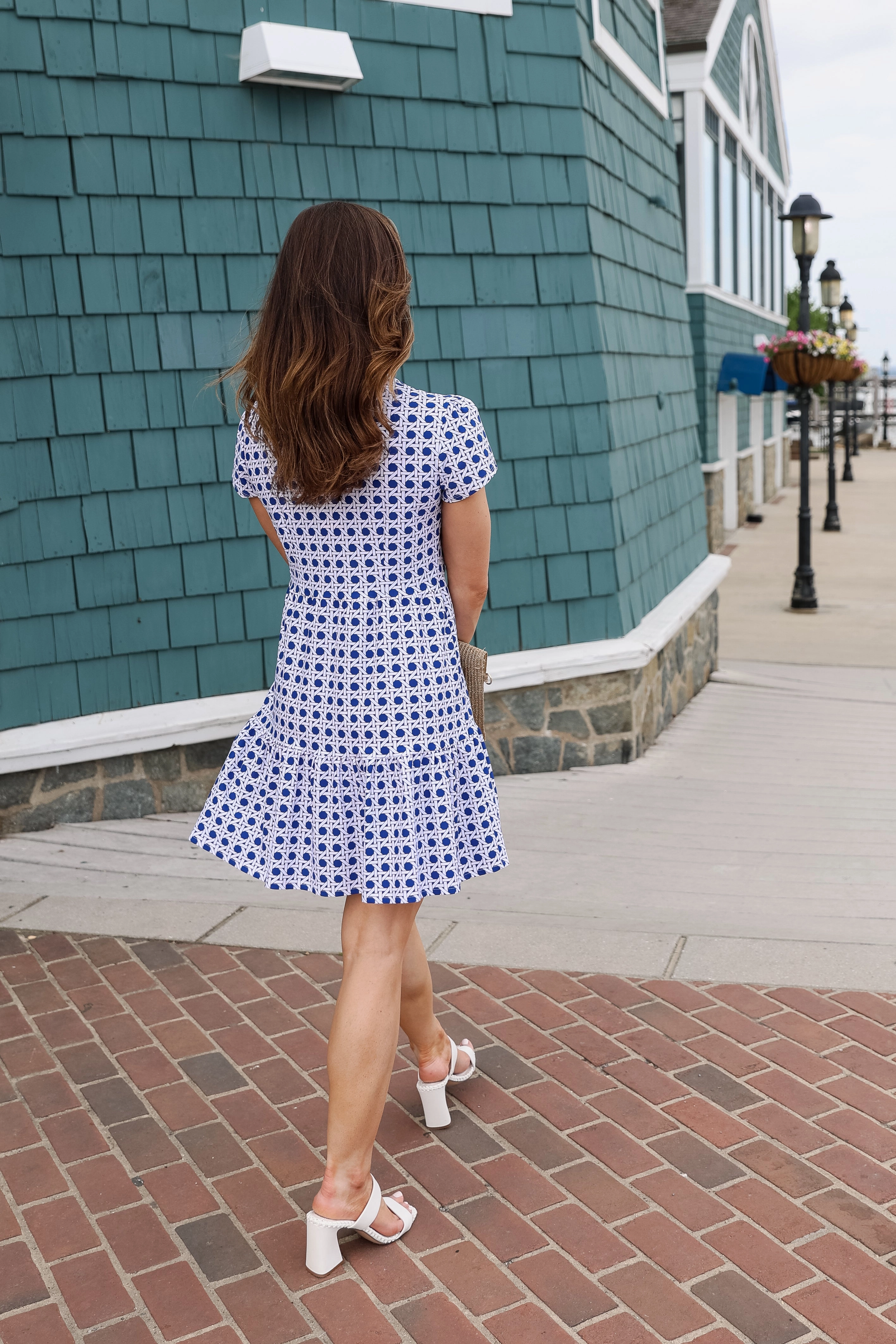 Jude Connally Ginger Dress - Petite Rattan Cobalt