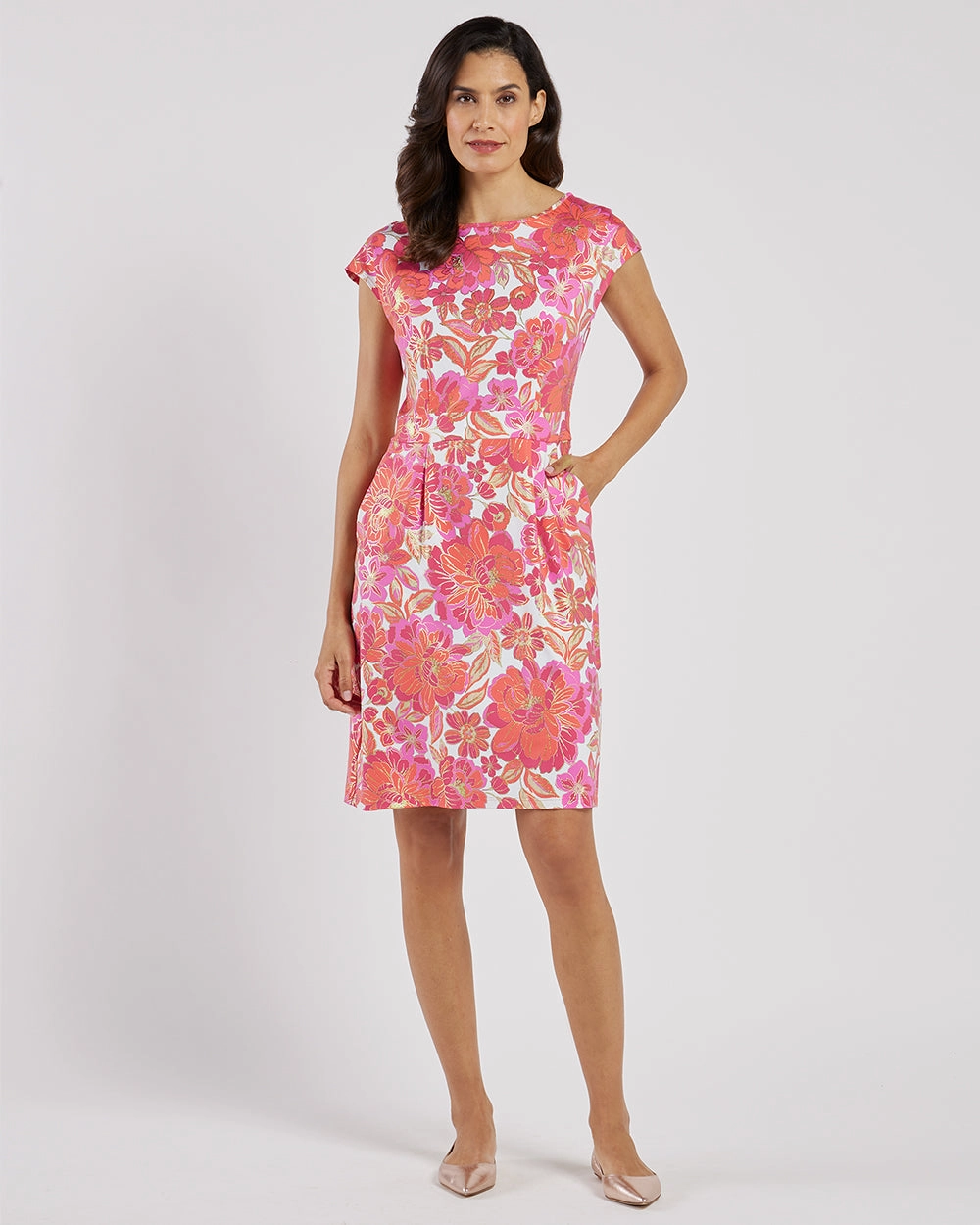 Jude Connally Joelle Dress - Peony Dreams White Gold