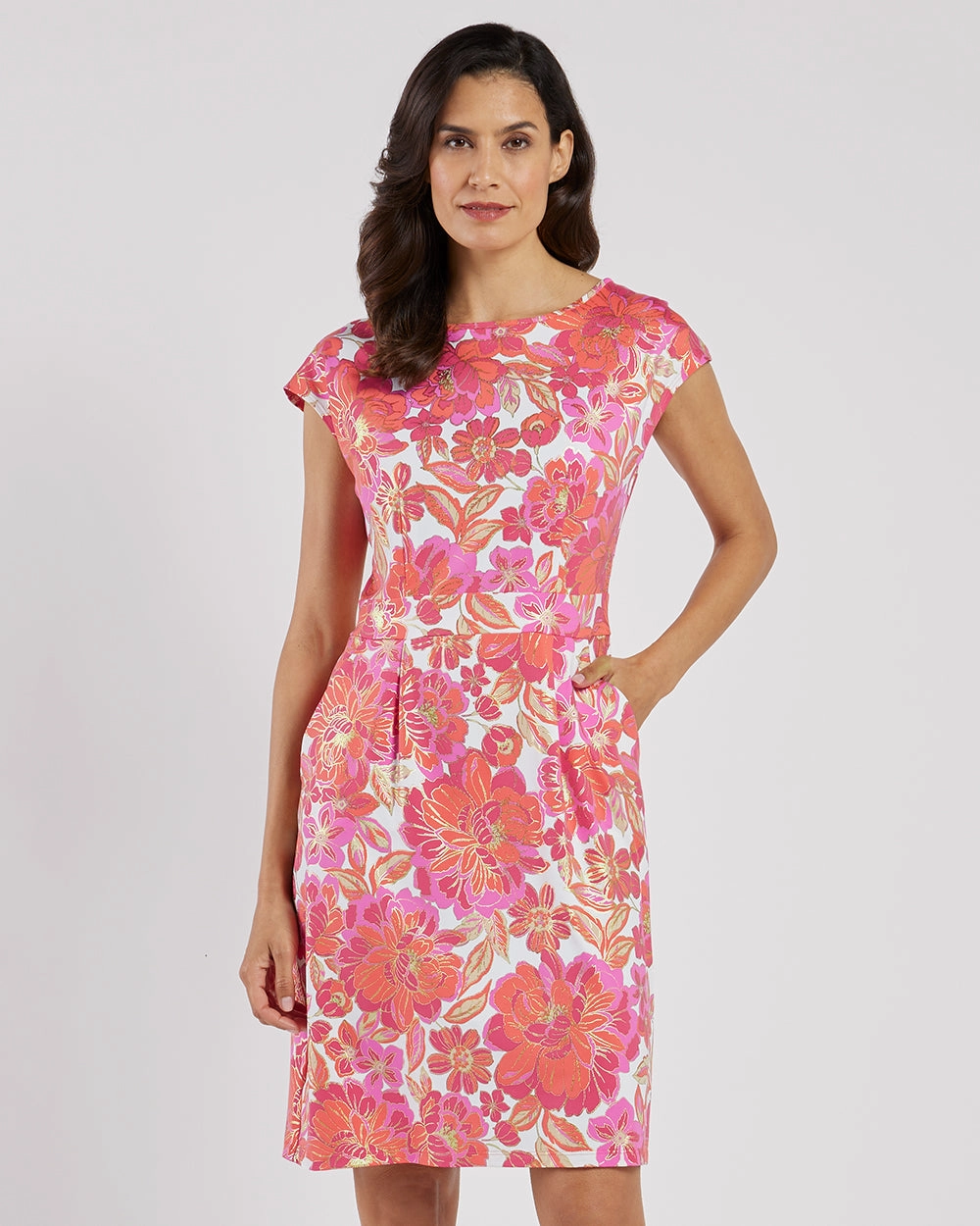 Jude Connally Joelle Dress - Peony Dreams White Gold