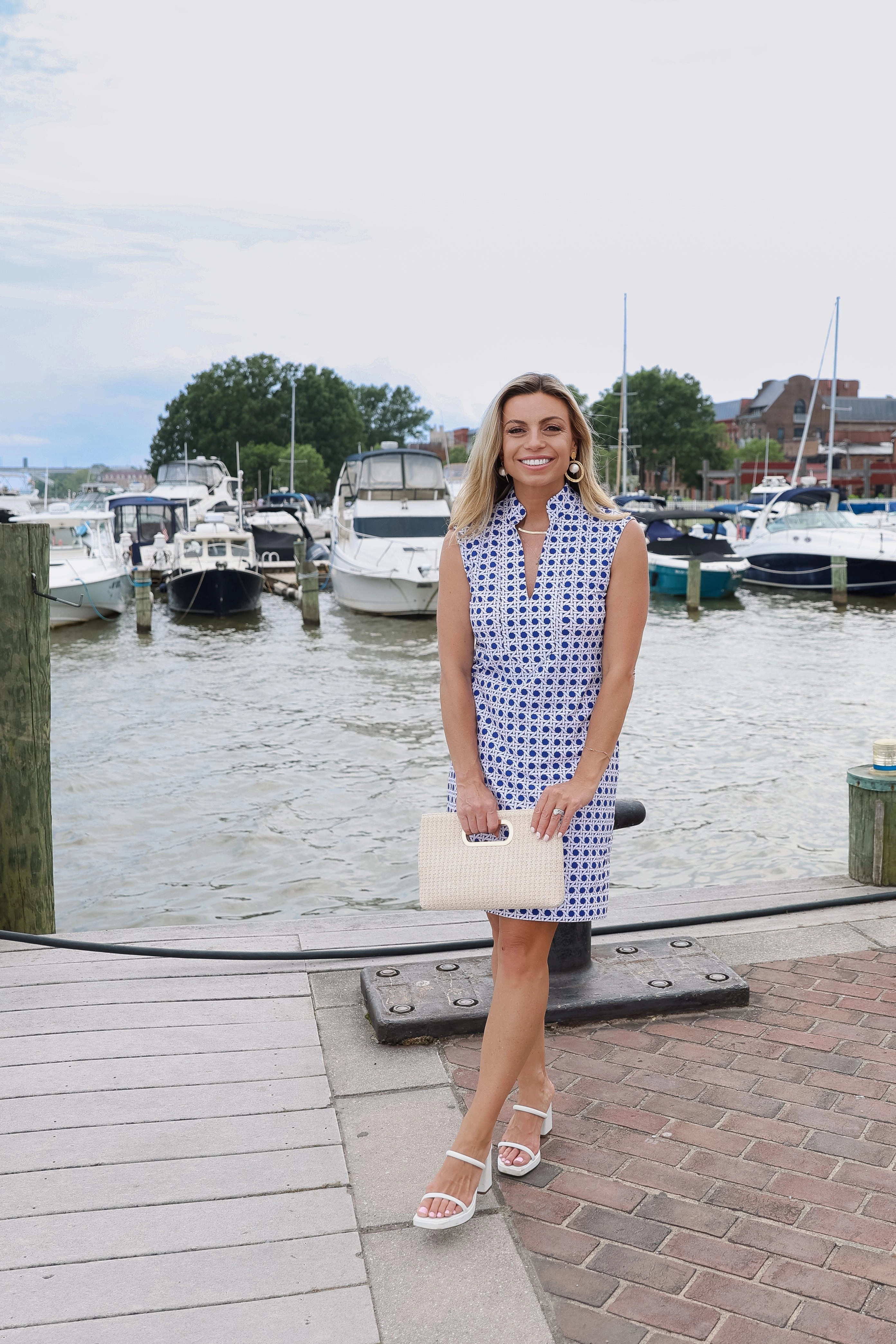Jude Connally Kristen Dress - Petite Rattan Cobalt