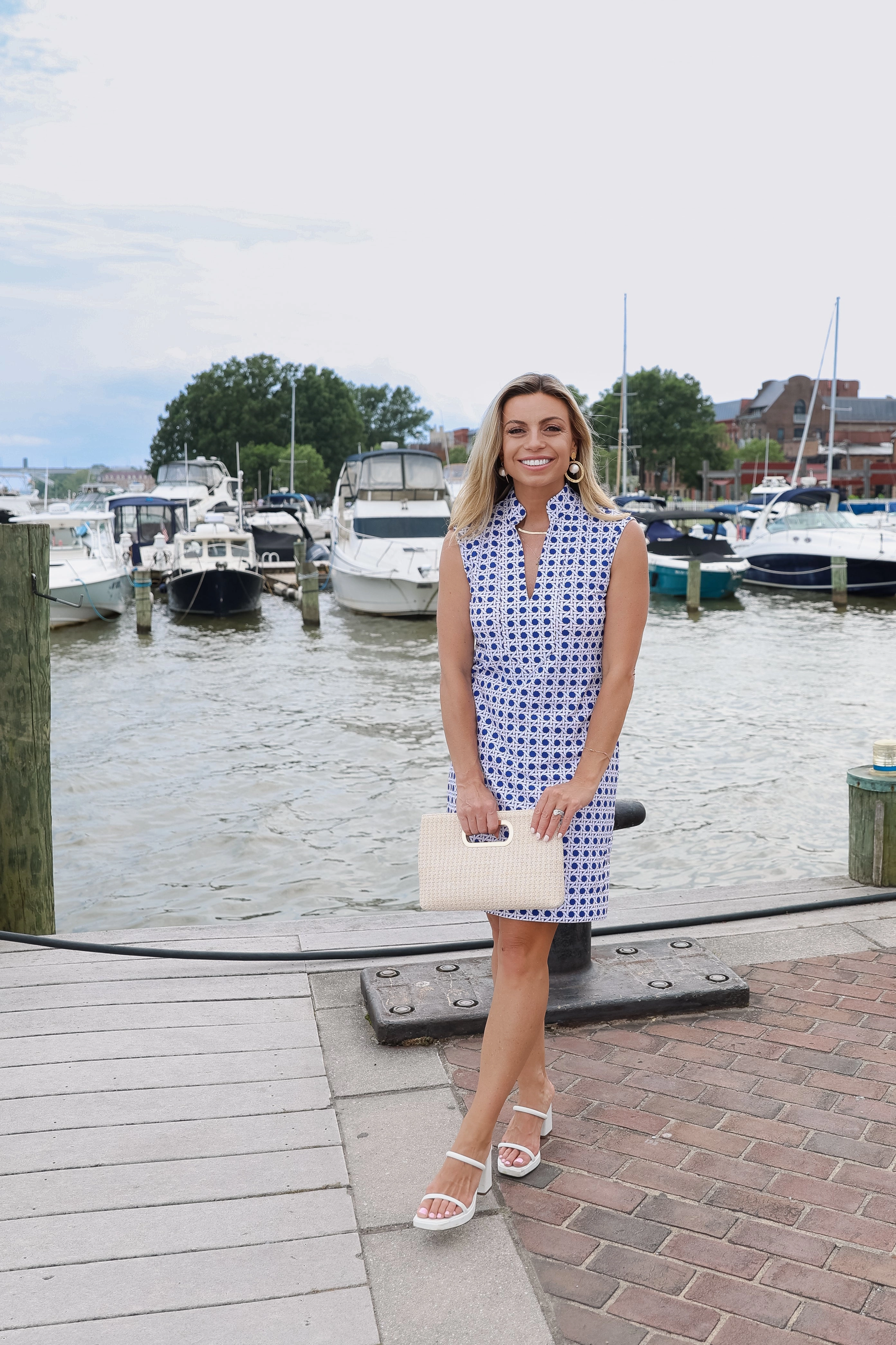 Jude Connally Kristen Dress - Petite Rattan Cobalt