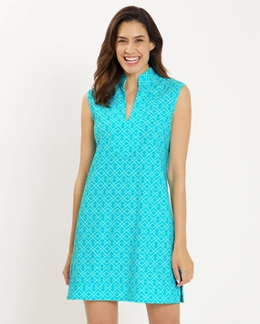 Jude Connally Kristen Dress - Trellis Trio Aqua maxi dresses clearance