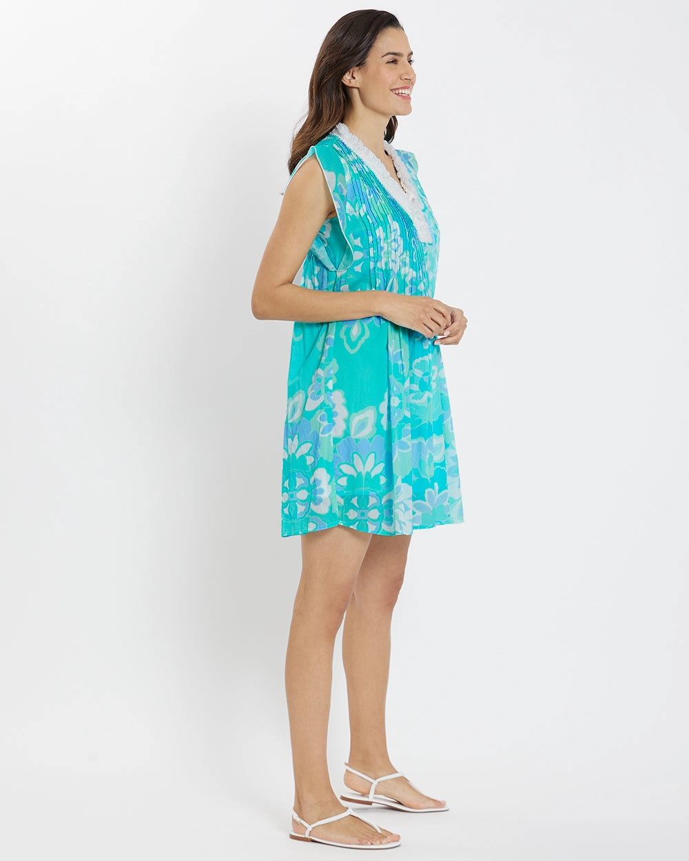 Jude Connally Larissa Dress - Blooming Tile Aqua