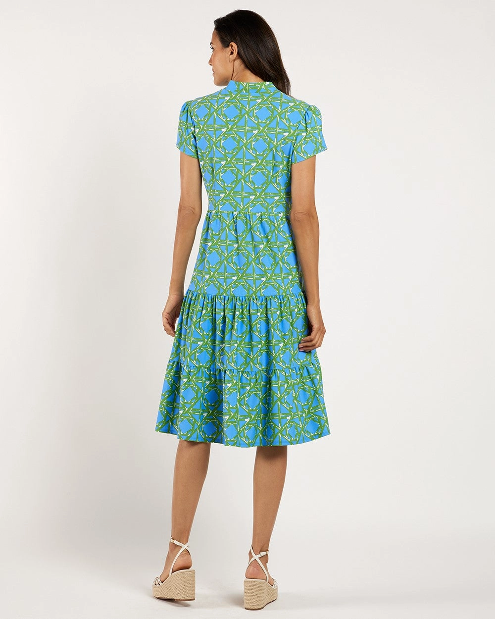 Jude Connally Libby Dress - Bamboo Rattan Cornflower