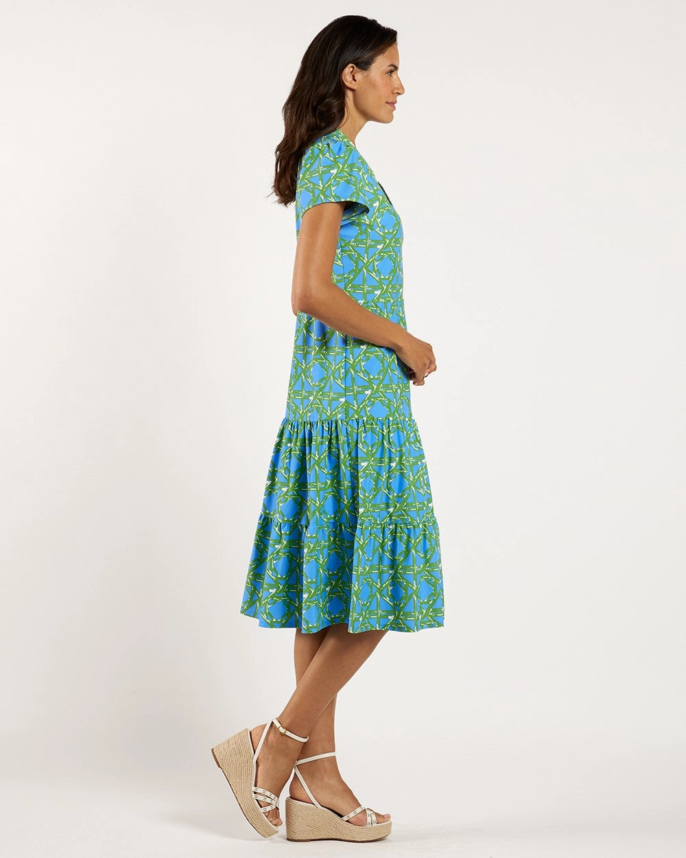 Jude Connally Libby Dress - Bamboo Rattan Cornflower