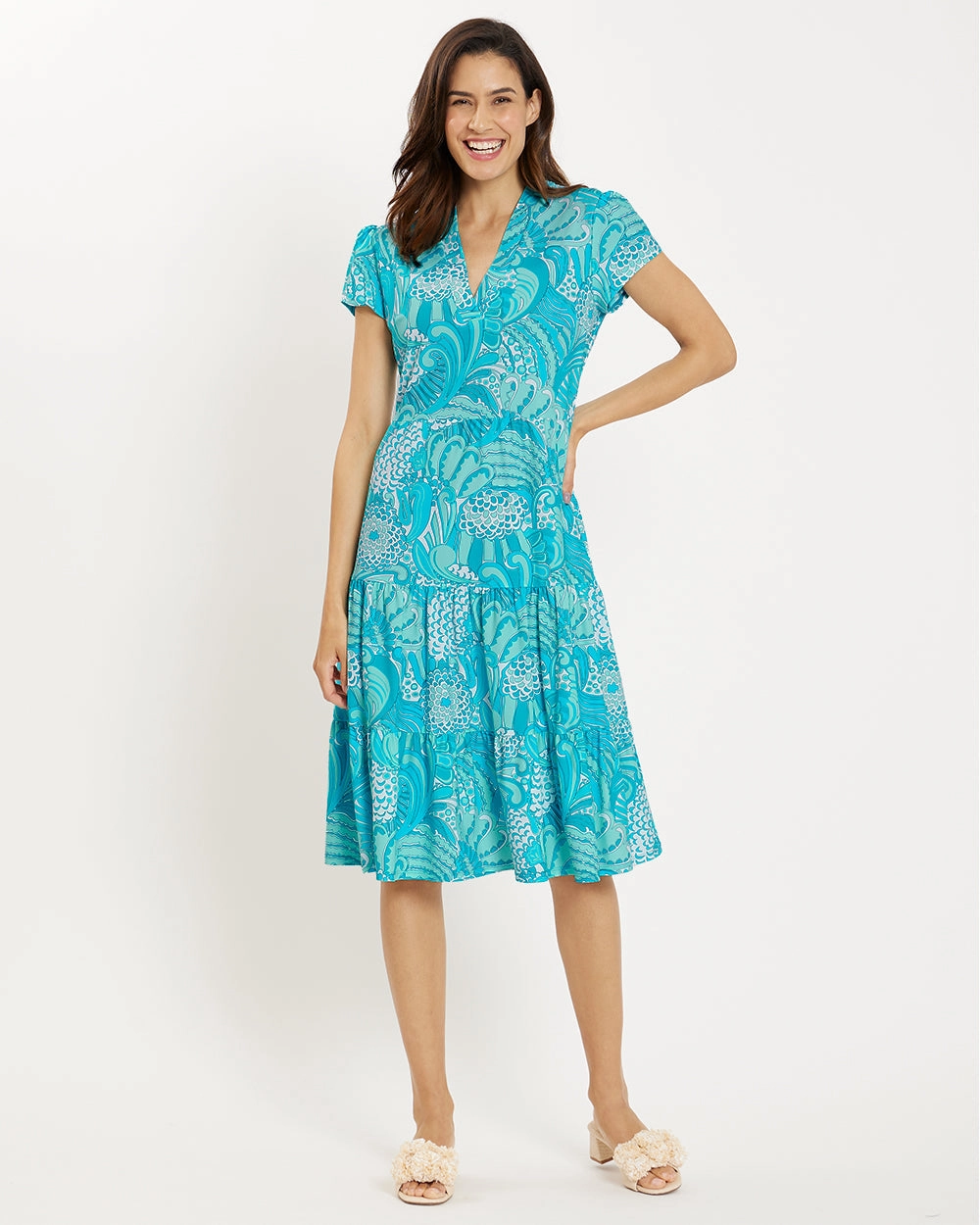 Jude Connally Libby Dress - Enchanted Sea Aqua