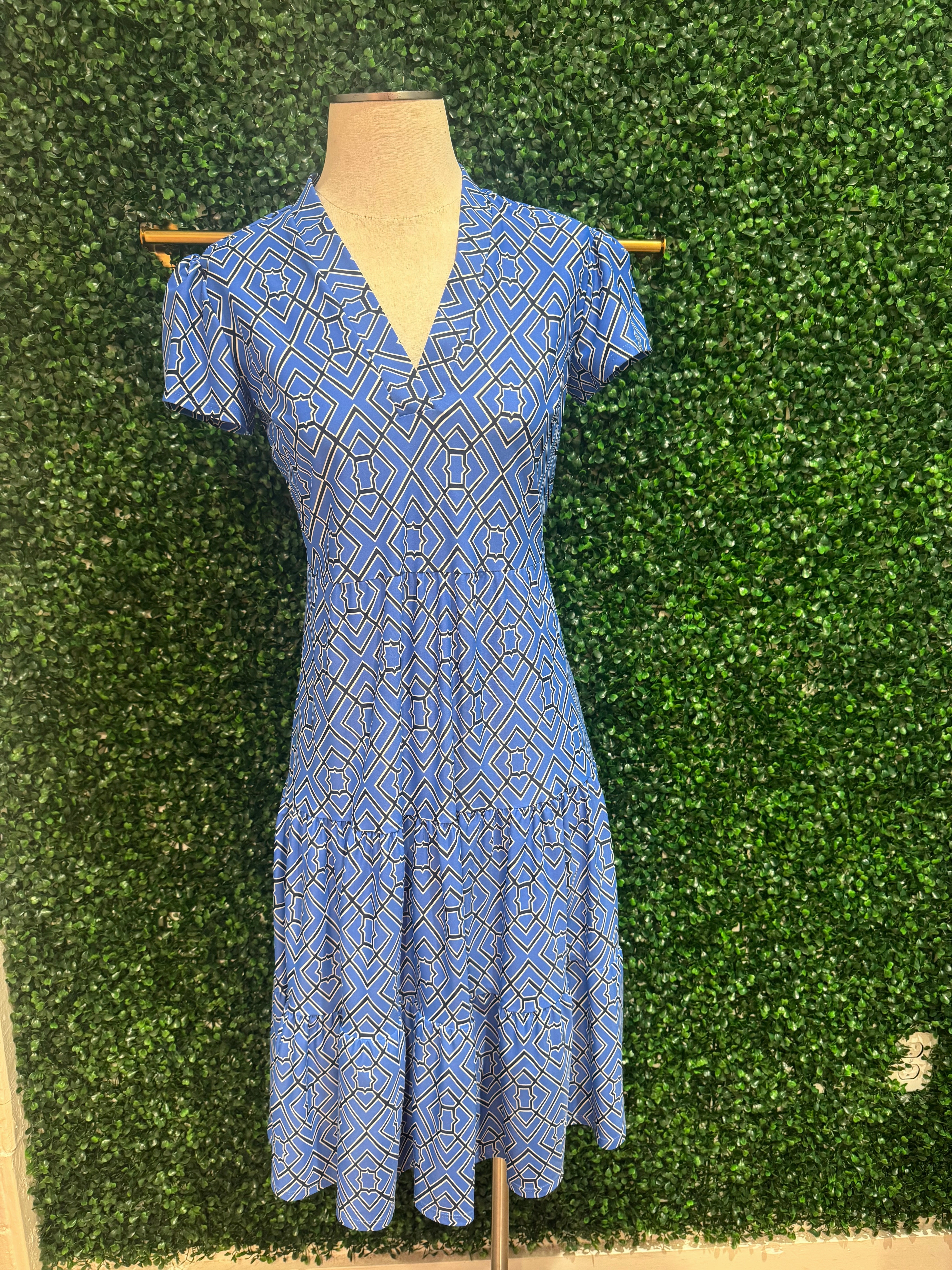 Jude Connally Libby Dress -  Lucky Knot Exclusive - Garden Lattice French Blue