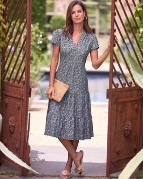 Jude Connally Libby Dress - Melody Ditsy Loden maxi dresses clearance