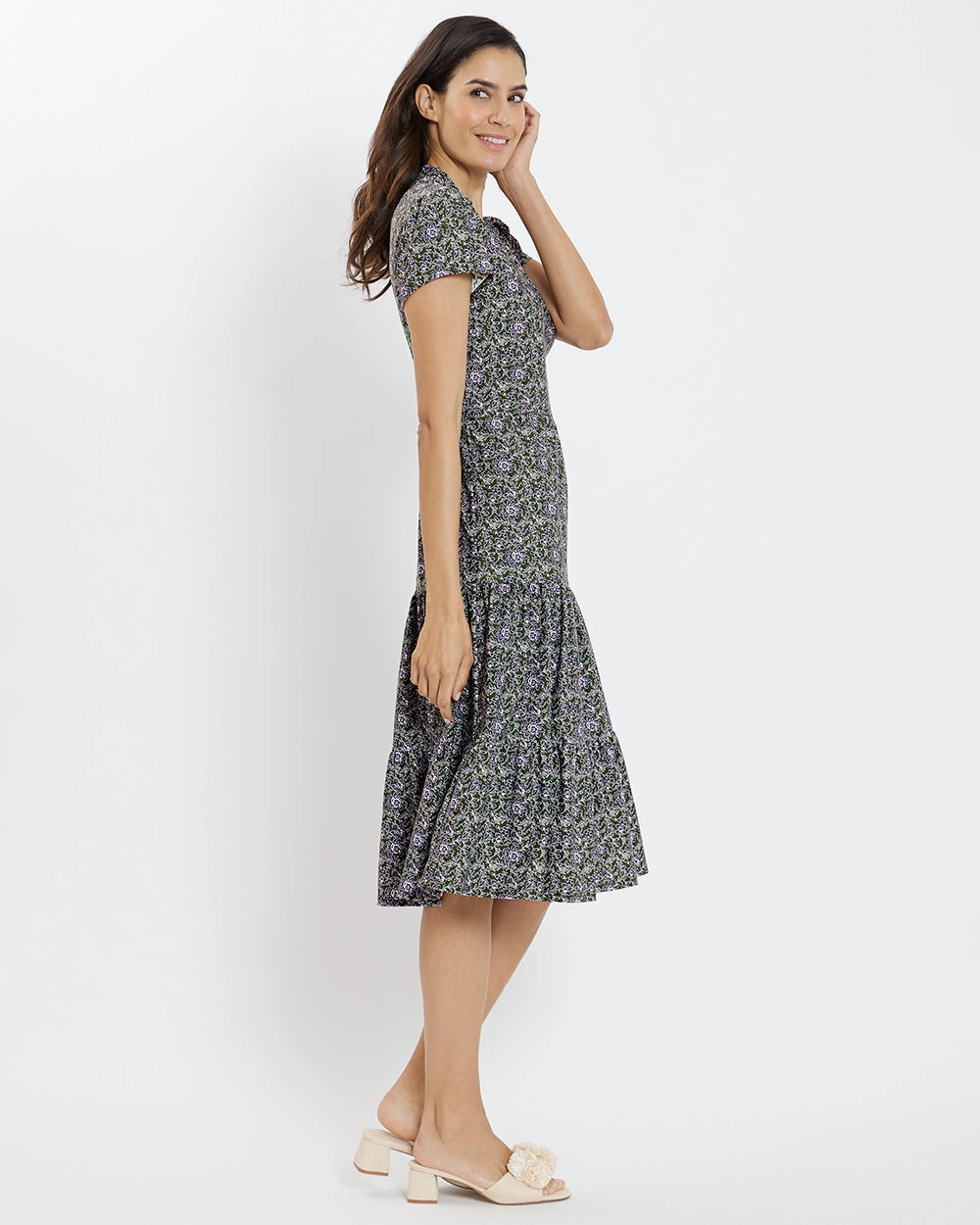 Jude Connally Libby Dress - Melody Ditsy Loden