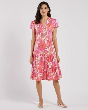 Jude Connally Libby Dress - Peony Dream White Gold summer dresses best deals