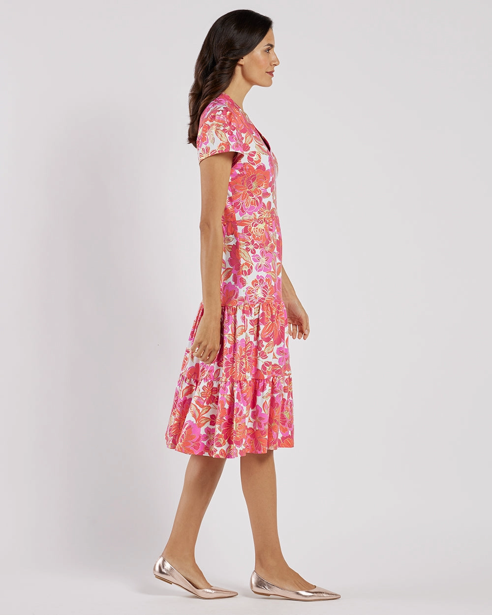 Jude Connally Libby Dress - Peony Dream White Gold