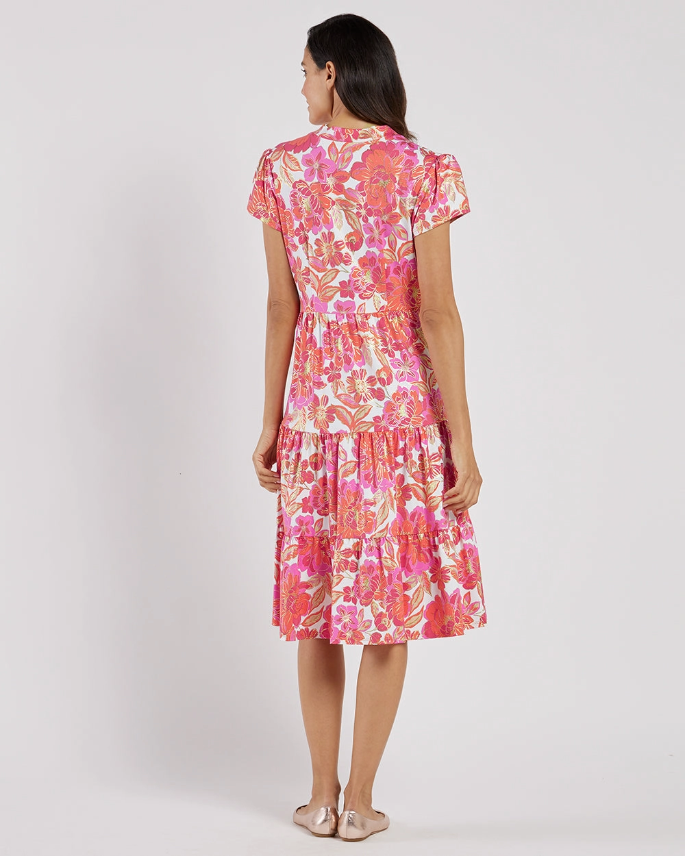 Jude Connally Libby Dress - Peony Dream White Gold