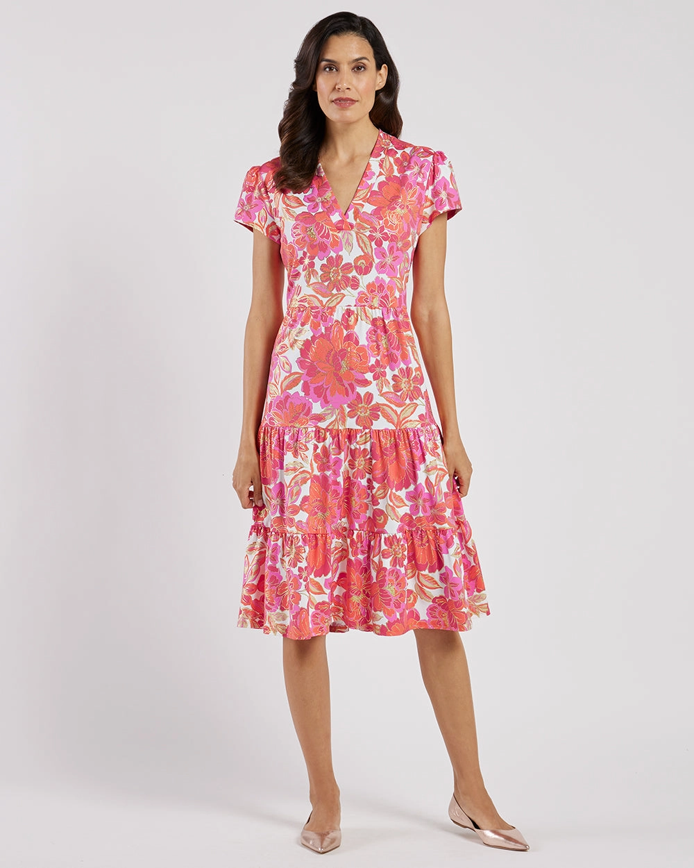 Jude Connally Libby Dress - Peony Dream White Gold summer dresses best deals