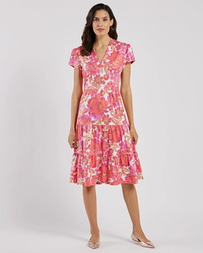Jude Connally Libby Dress - Peony Dream White Gold maxi dresses clearance