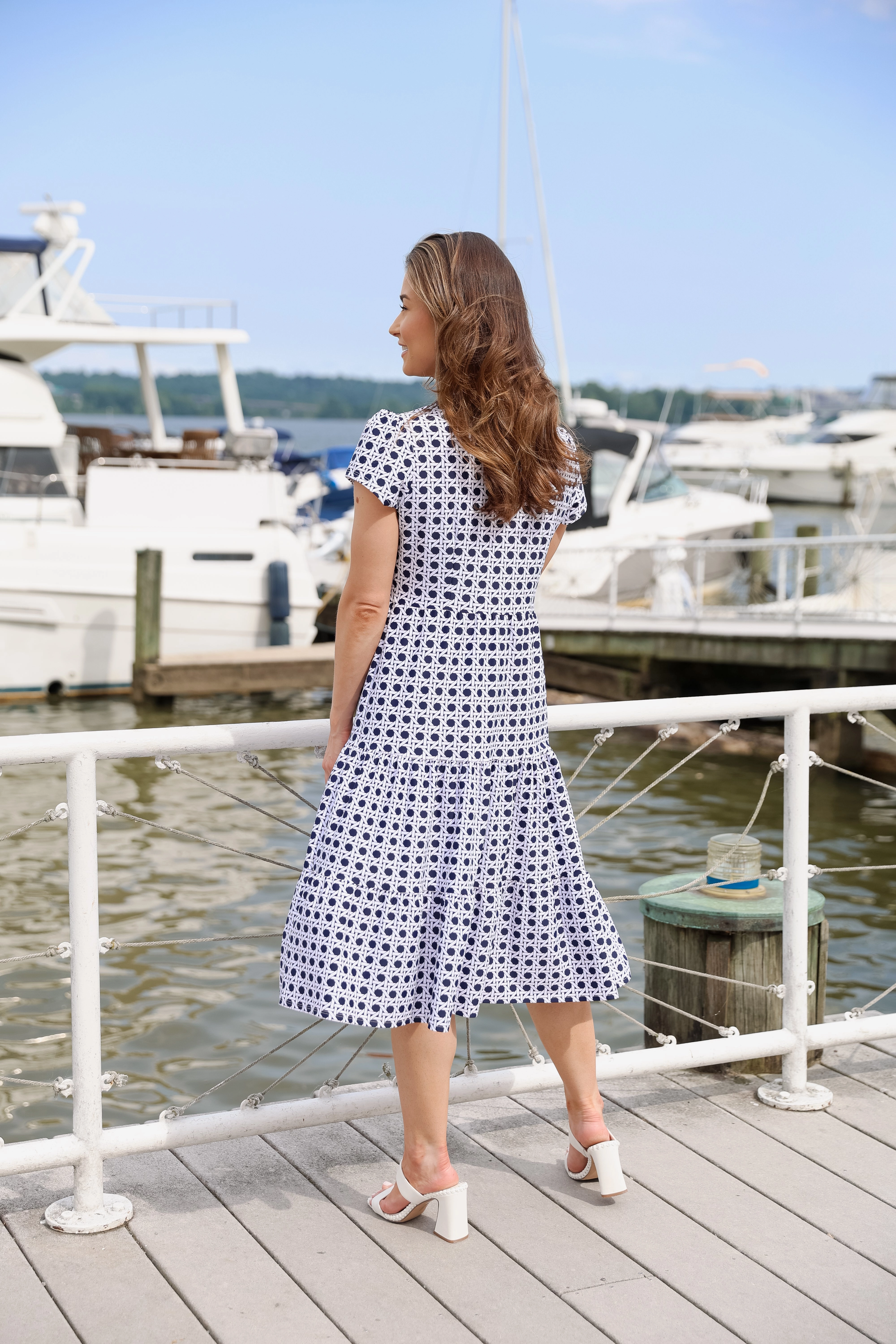 Jude Connally Libby Dress - Petite Rattan Navy