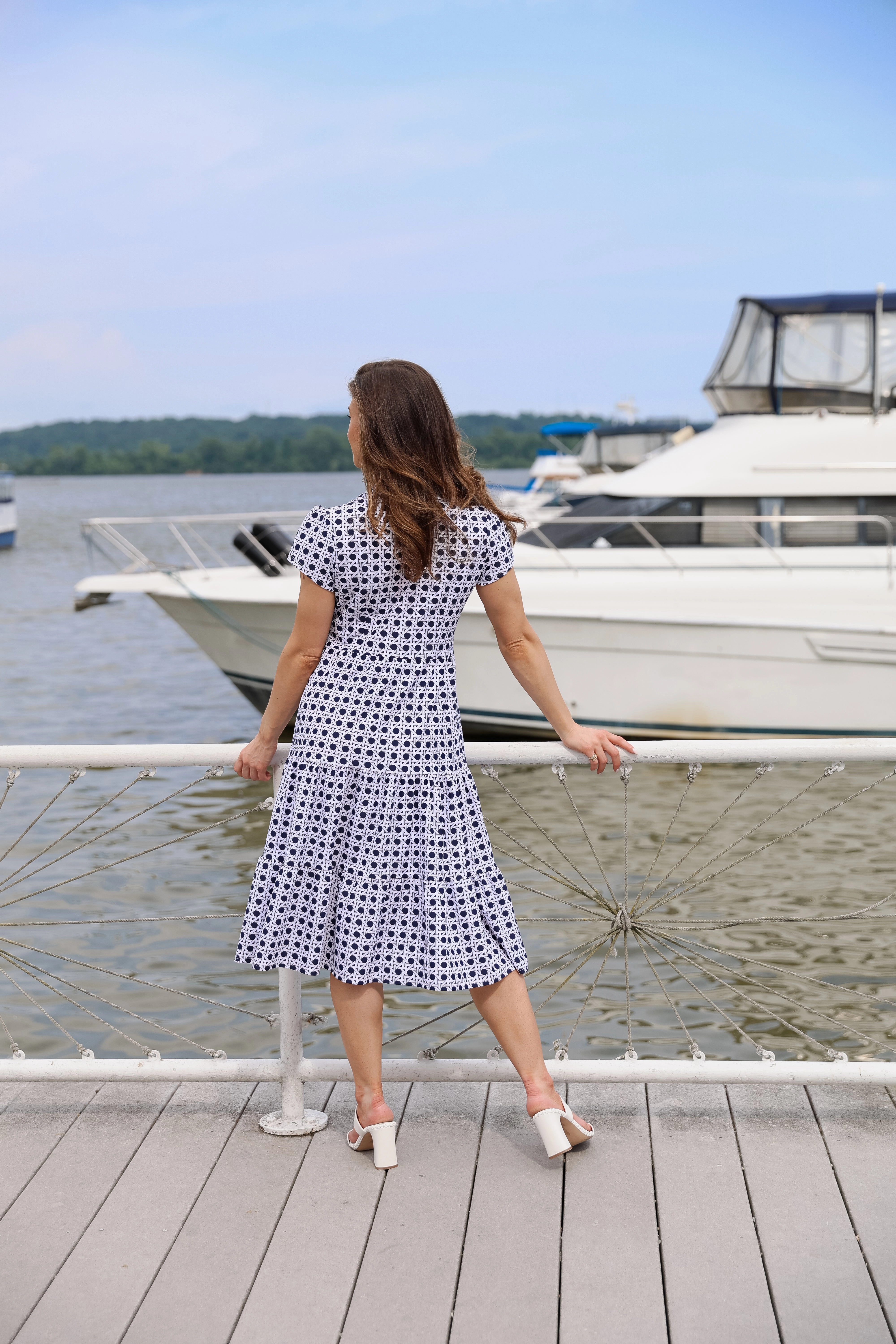 Jude Connally Libby Dress - Petite Rattan Navy