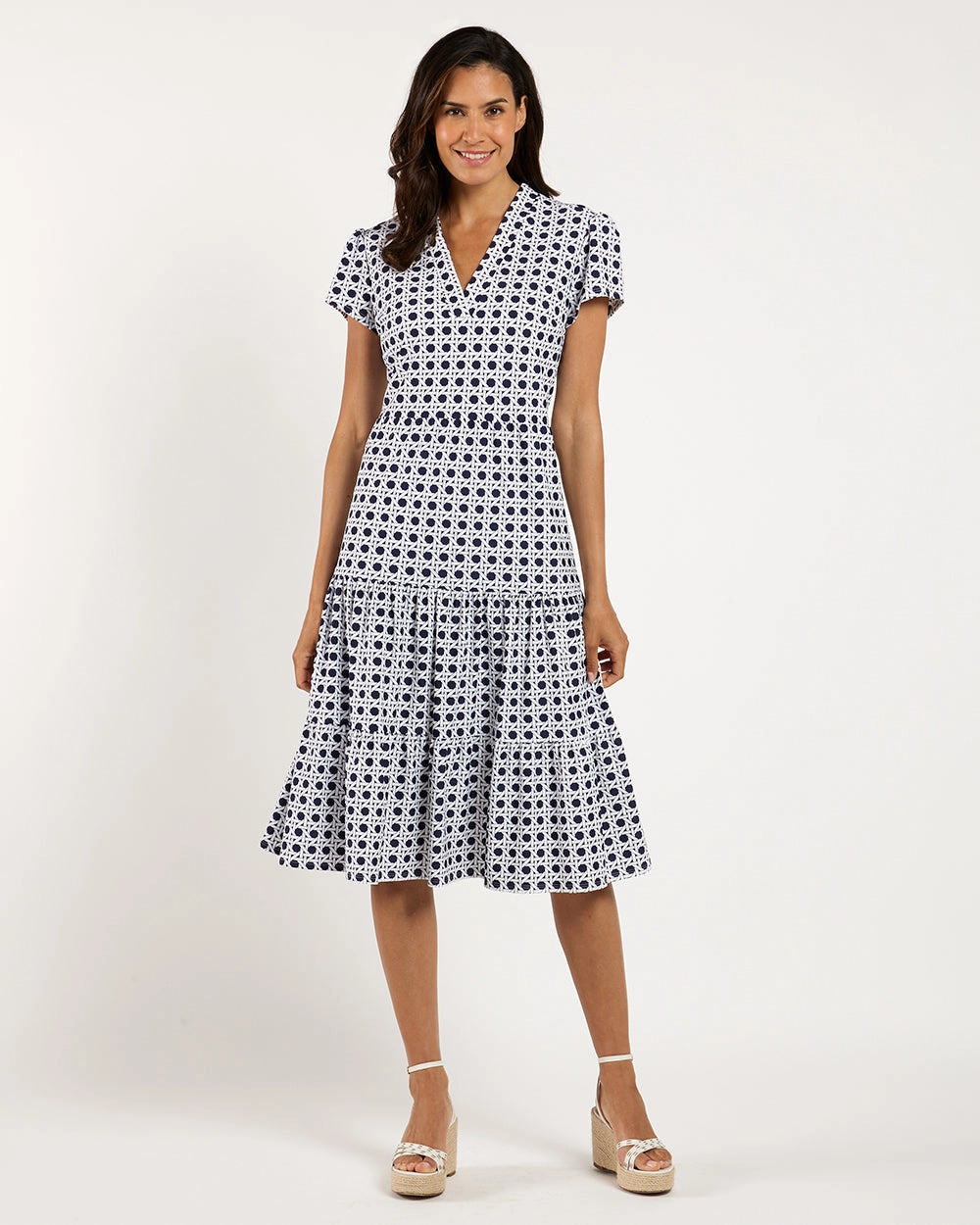 Jude Connally Libby Dress - Petite Rattan Navy