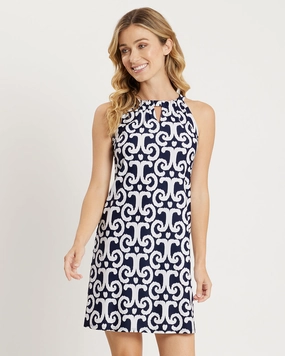 Jude Connally Lisa Dress - JC Ikat Navy maxi dresses clearance