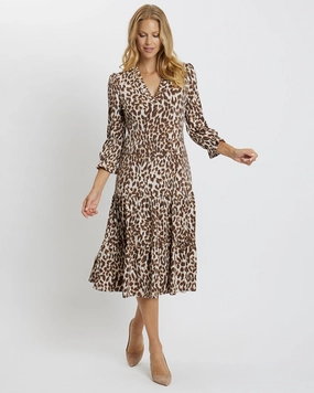 Jude Connally Maggie Dress - Speckled Cheetah womens gowns outlet