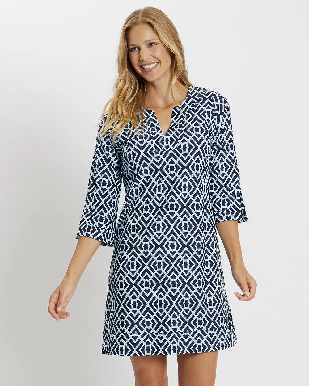 Jude Connally Megan Dress - Garden Lattice Navy