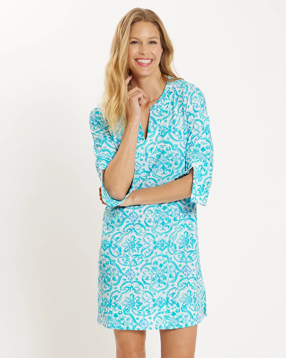 Jude Connally Megan Dress - Painted Tile Aqua
