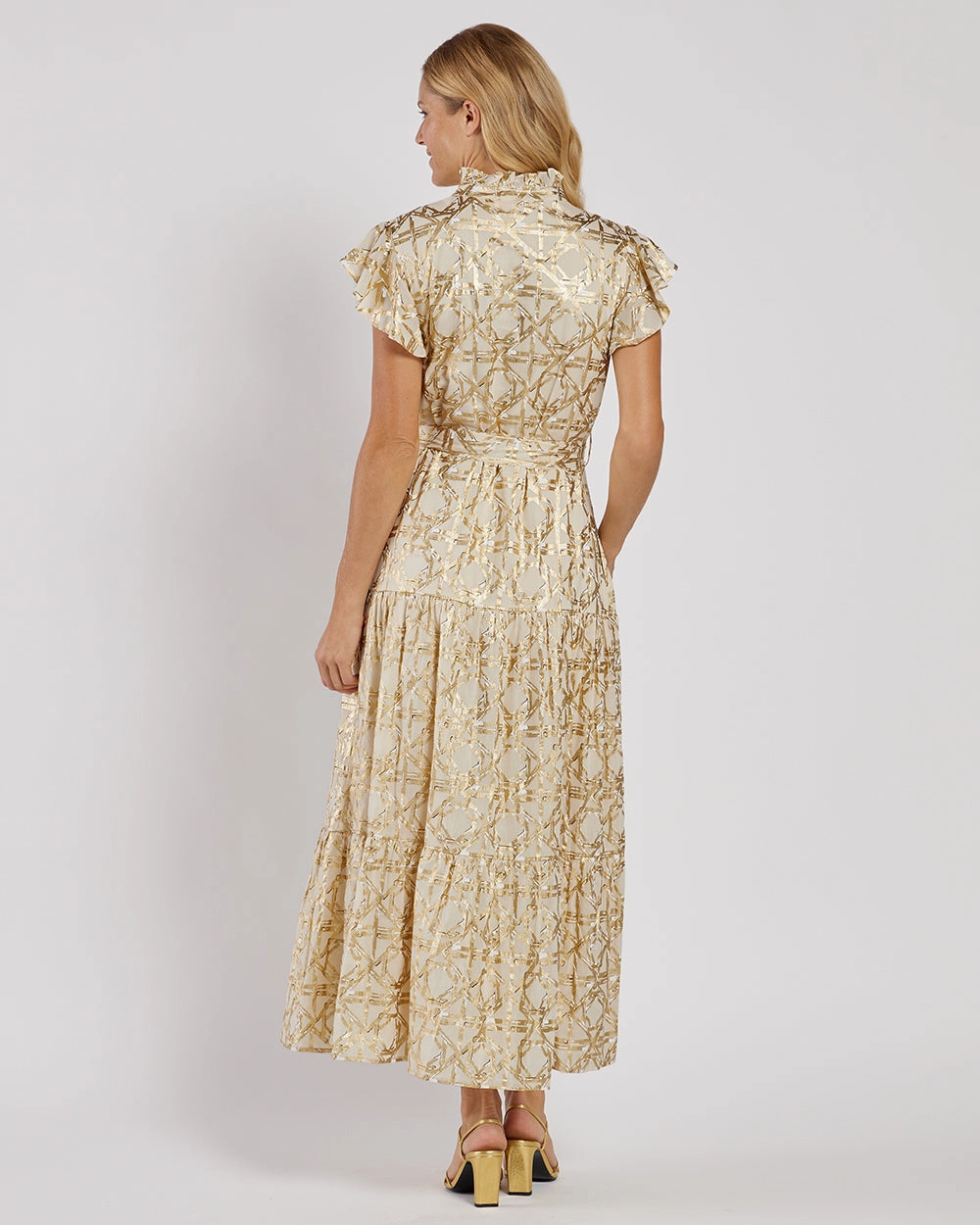 Jude Connally Mirabella Dress - Bamboo Rattan Sand Gold