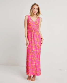 Jude Connally Penelope Dress - Bamboo Lattice Pink/Apricot summer dresses best deals