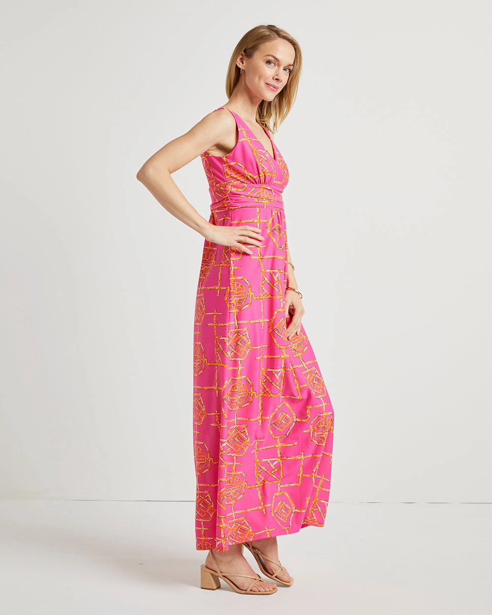 Jude Connally Penelope Dress - Bamboo Lattice Pink/Apricot