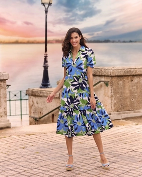 Jude Connally Portia Dress - Wild Blossom Blue maxi dresses clearance
