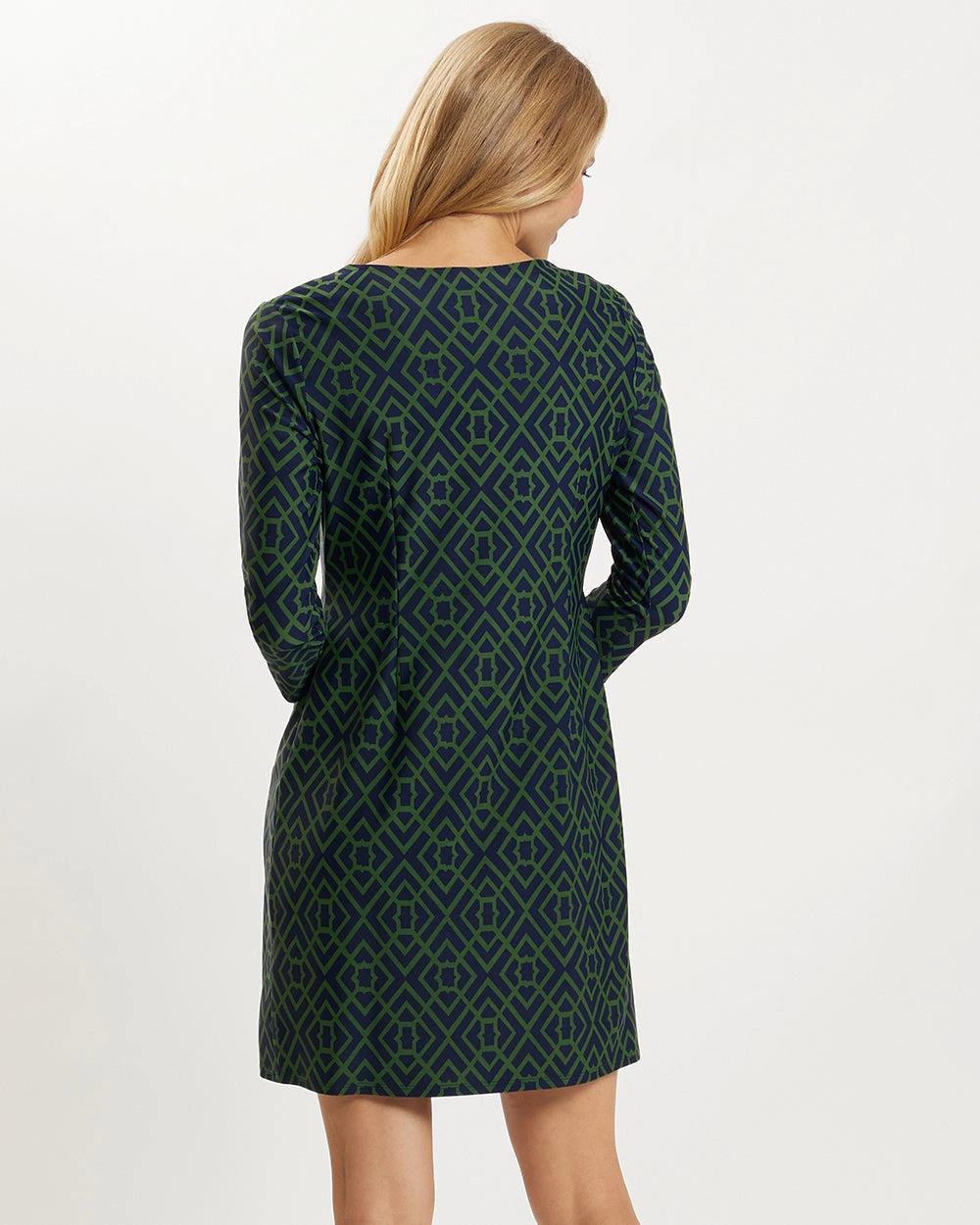 Jude Connally Sabine Dress - Garden Lattice Navy/Loden