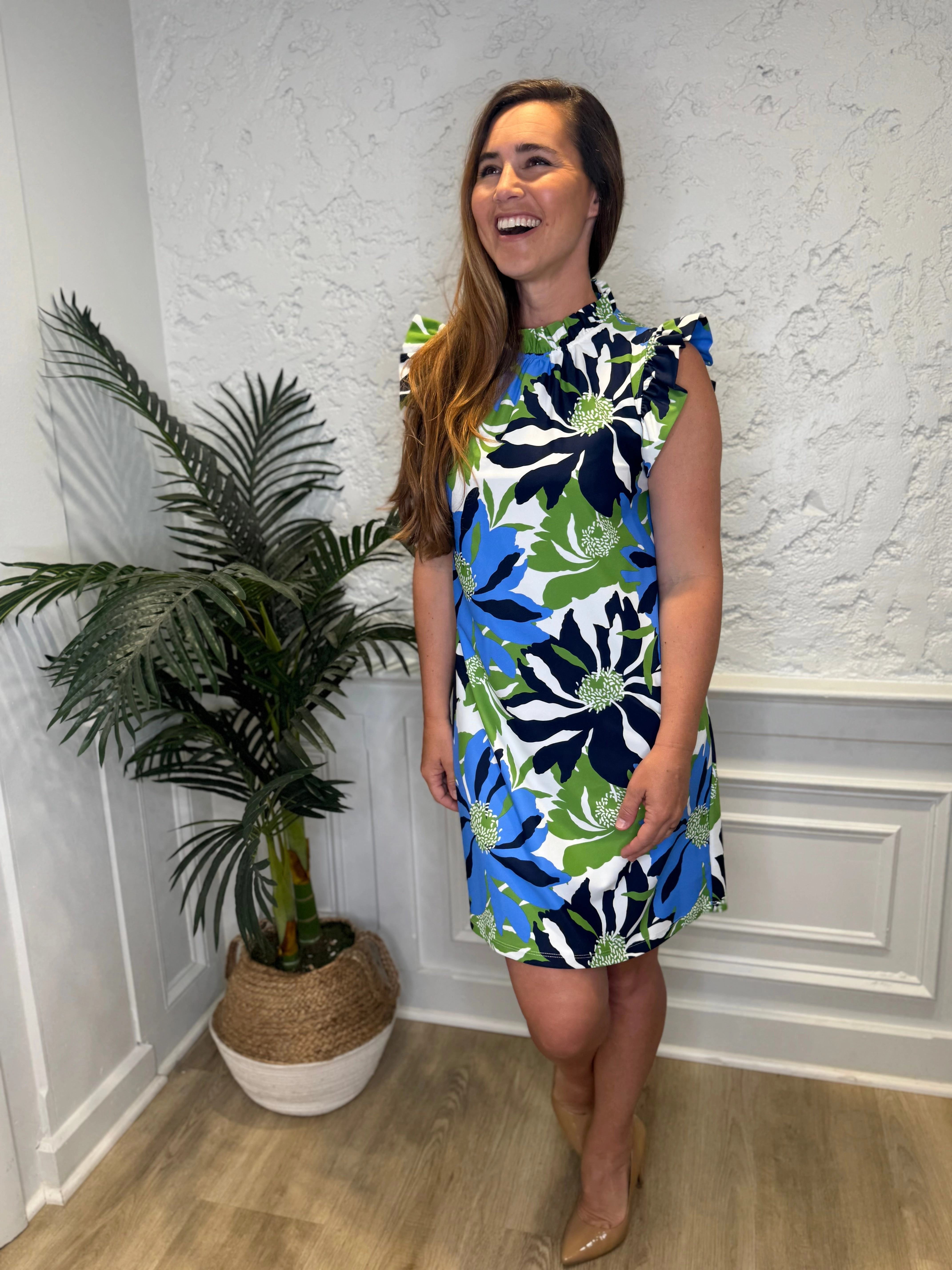 Jude Connally Shari Dress - Wild Blossom Blue