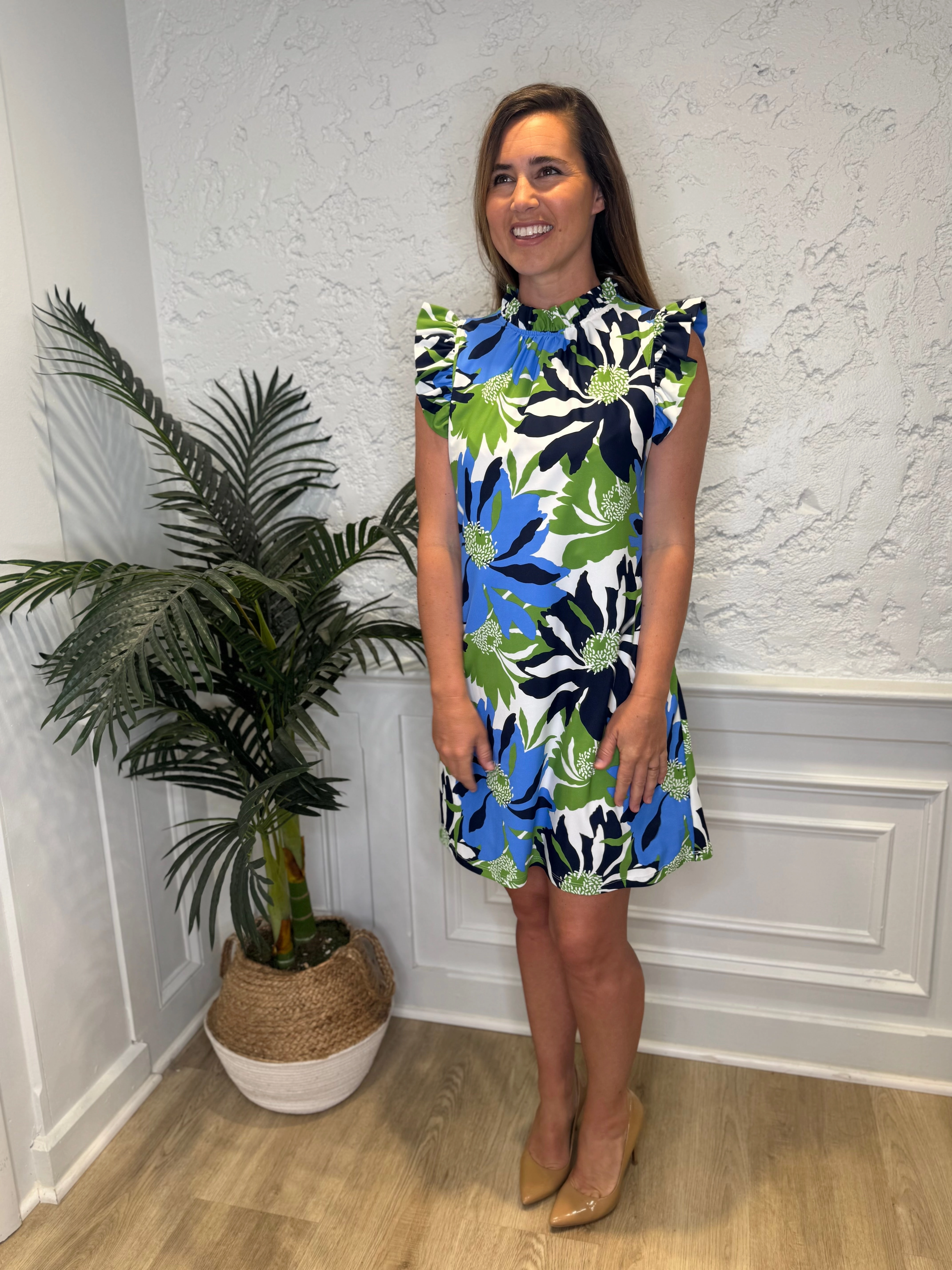 Jude Connally Shari Dress - Wild Blossom Blue