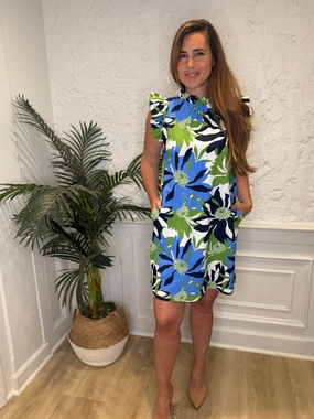 Jude Connally Shari Dress - Wild Blossom Blue summer dresses best deals