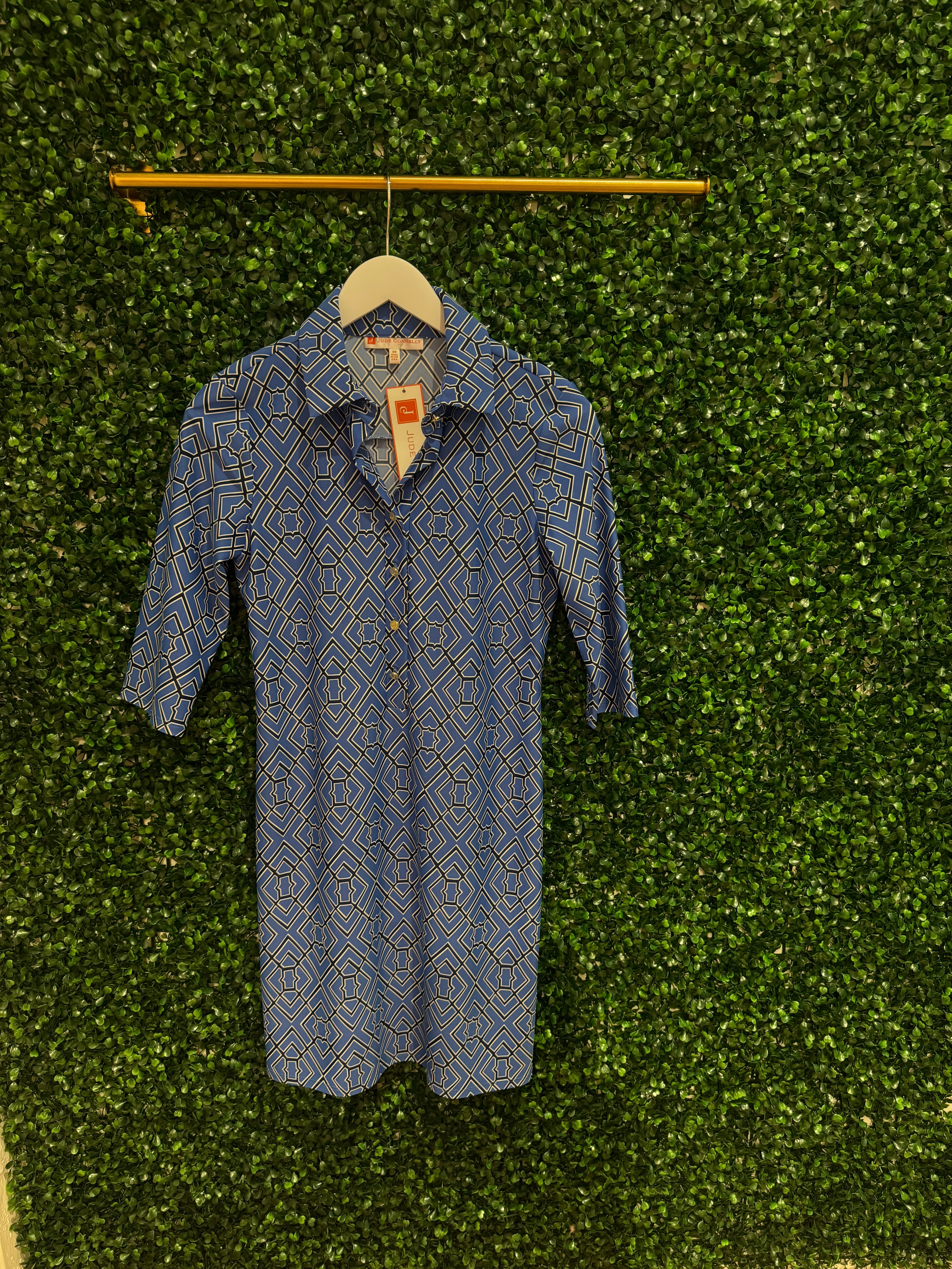 Jude Connally Susanna Dress - Garden Lattice French Blue